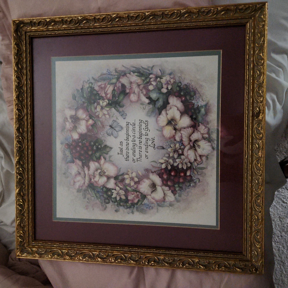 Vintage Home interior no beginning or ending to God's love‎ picture, perfect